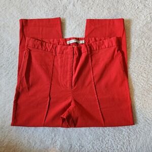 Larry Levine Red‎ Cropped Dress Pants Women's 12